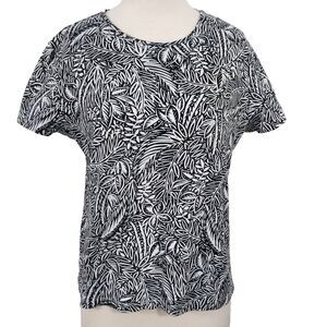 Croft & Barrow T Shirt Top Womens XL Comfy Short Sleeves Cotton Black White